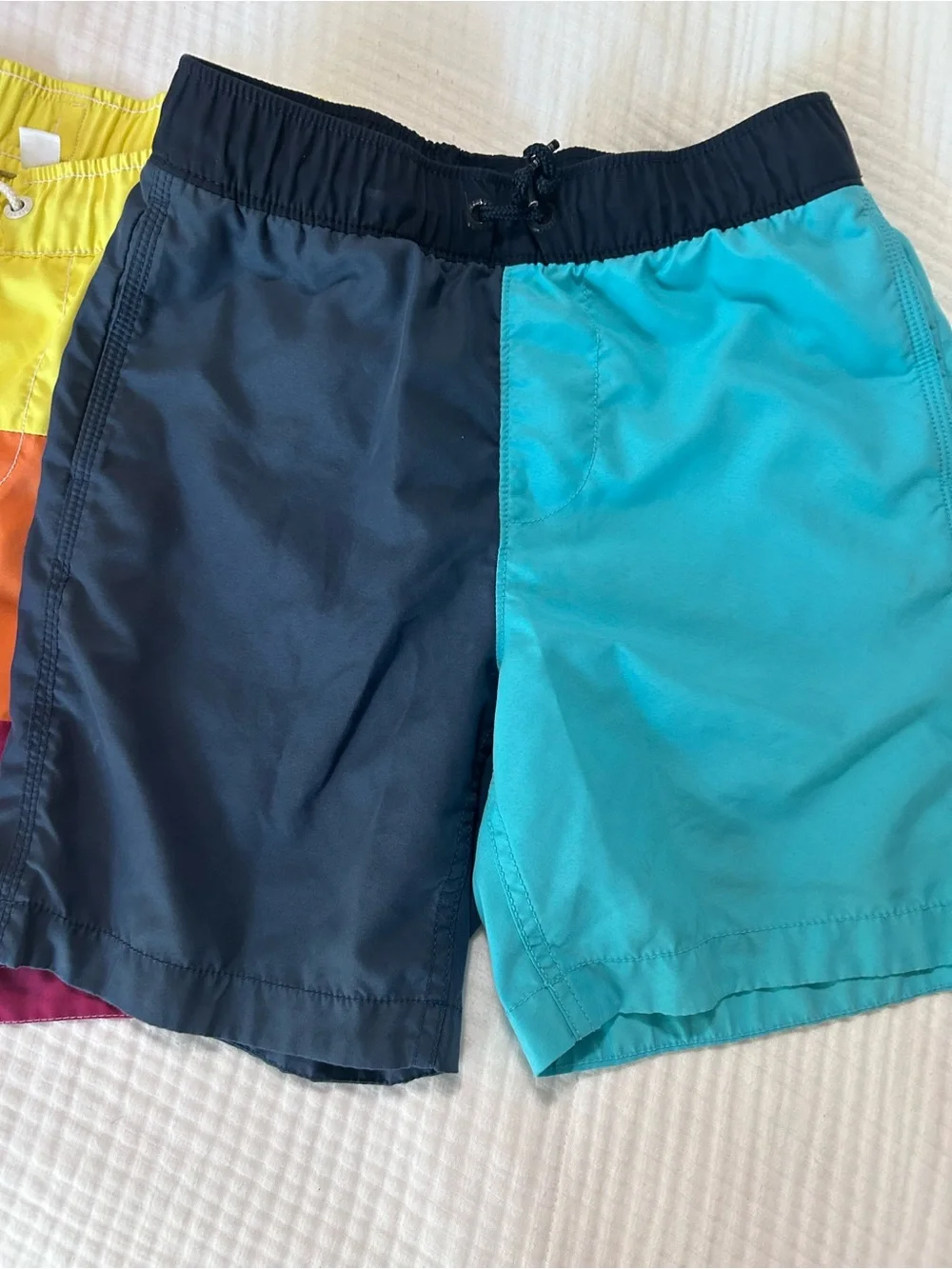 Gap set of two Colorblock Boys Swim Trunks - Vibrant Multi & Navy/Turquoise